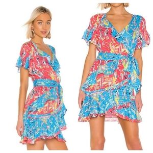 Tanya Taylor Floral Bianka Flutter Airy Mini Dress Size 8